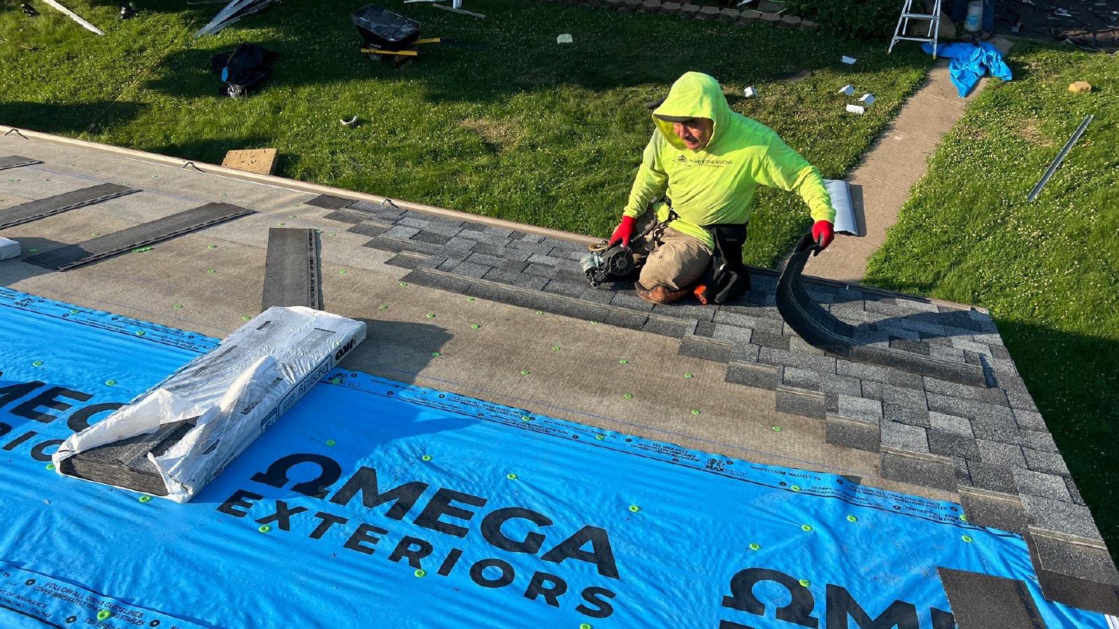 omega exteriors repairing a roof