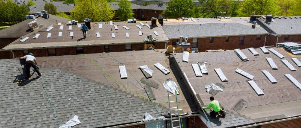 New roof on a multi-family residential building