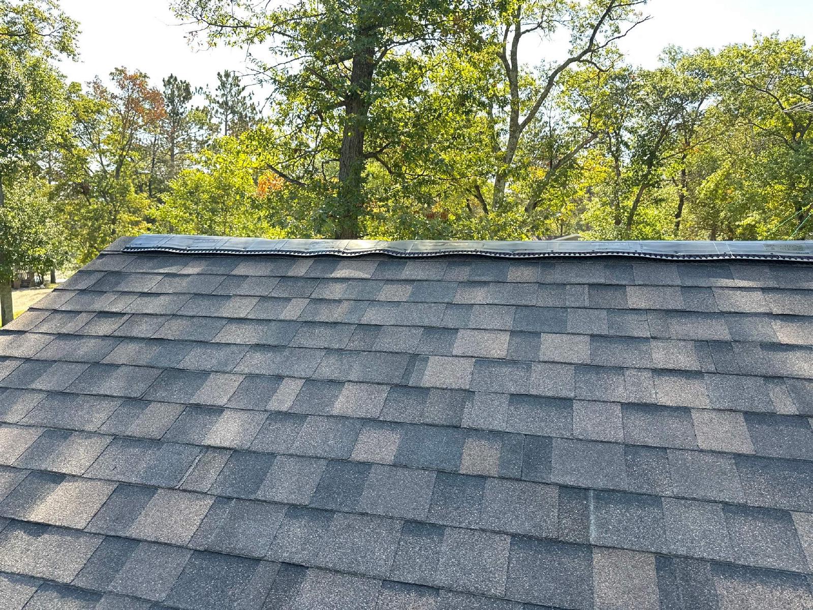completed asphalt shingle roof