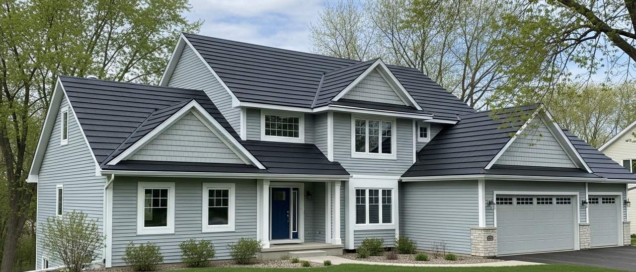stone coated steel roof with new siding
