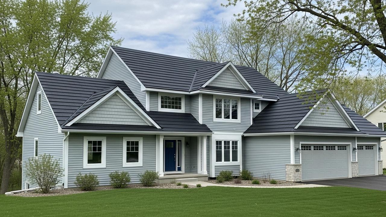 stone coated steel roof with new siding