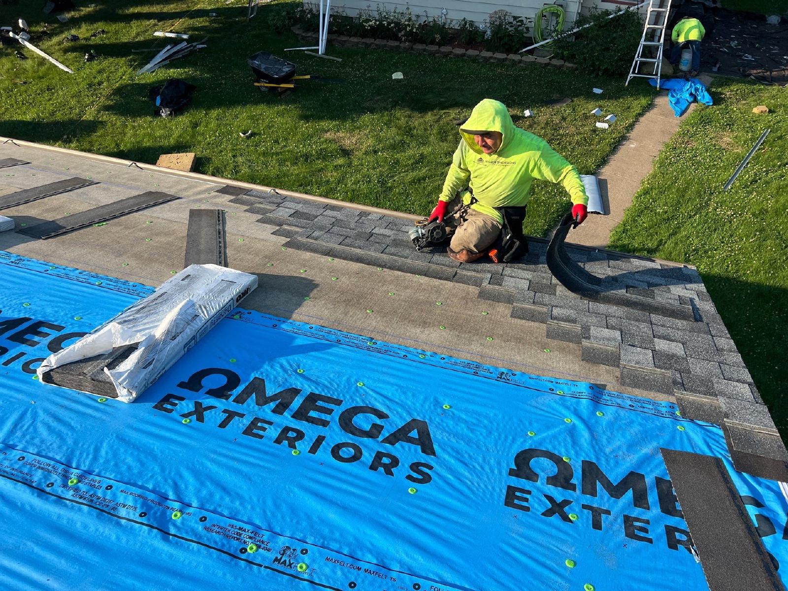 omega exteriors repairing a roof