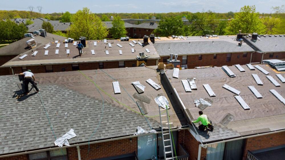 New roof on a multi-family residential building