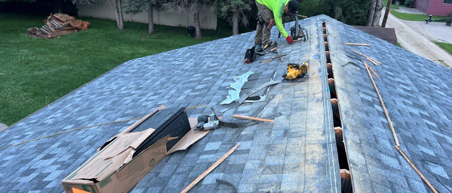 omega exteriors working on a roof replacement